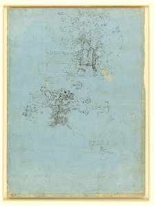 Leonardo da Vinci - RCIN 912652, Verso A town wall being blown up c.1485