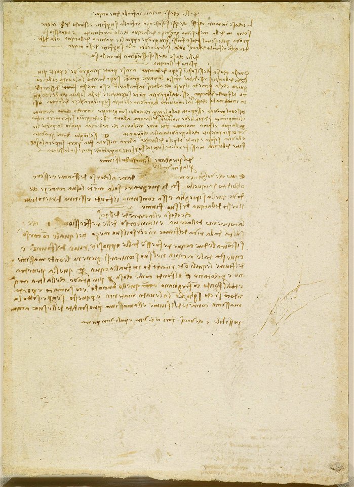 Leonardo da Vinci - RCIN 919108, Recto Notes on floating, and the action of water on the earth