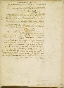 Leonardo da Vinci - RCIN 919108, Recto Notes on floating, and the action of water on the earth