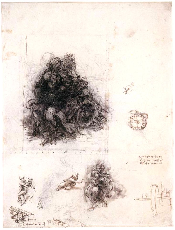 Leonardo da vinci, Study for the Burlington House Cartoon