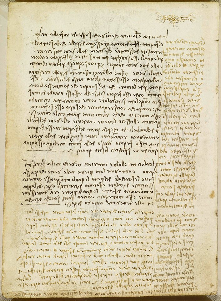 Leonardo da Vinci - RCIN 919027, Verso Notes on the death of a centenarian c.1508