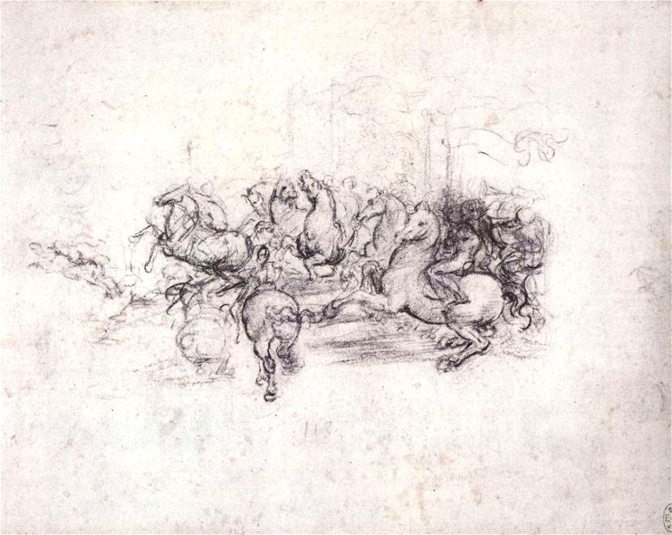Leonardo da vinci, Group of riders in the Battle of Anghiari