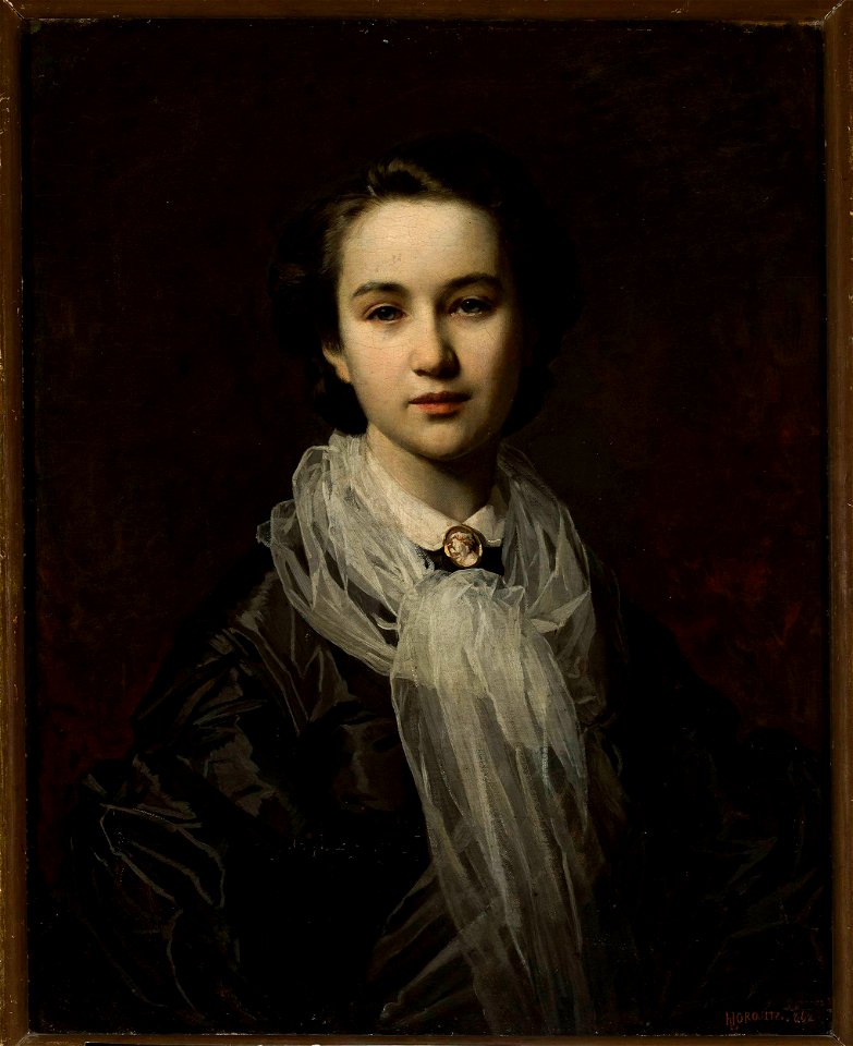 Leopold Horowitz - Portrait of Jadwiga Dembowska (ca. 1830–^), chatelaine - MP 2341 - National Museum in Warsaw