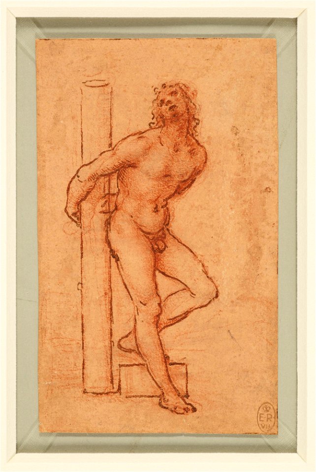 Leonardo da Vinci - RCIN 970128, A nude young man bound to a column c. 1508-10