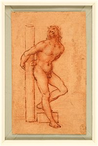Leonardo da Vinci - RCIN 970128, A nude young man bound to a column c. 1508-10