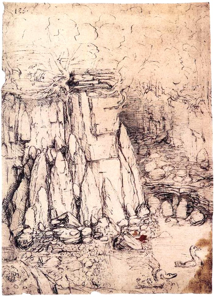 Leonardo da vinci, Cavern with ducks