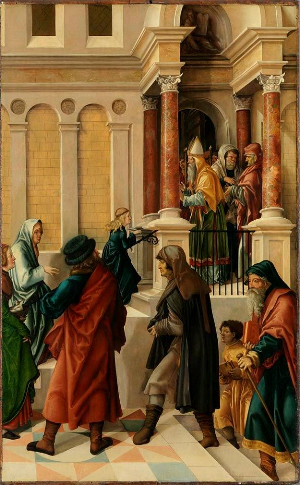 Leonhard Beck (zugeschrieben) - Mariae Tempelgang - 15869-L 2527 - Bavarian State Painting Collections