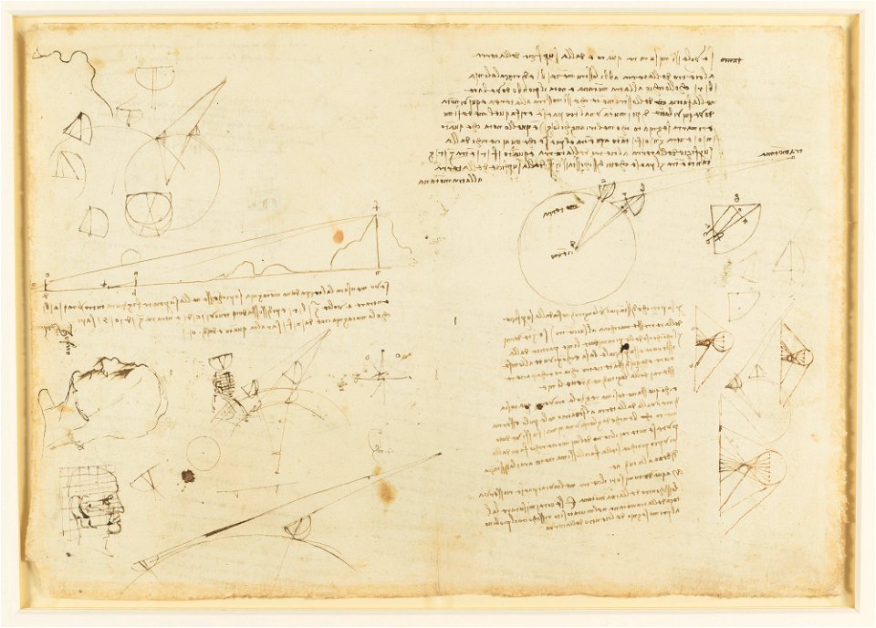 Leonardo da Vinci - RCIN 919147, A two-sided sheet of studies of optics c.1482-5
