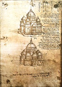 Leonardo da vinci, Studies of central plan buildings
