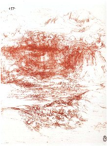 Leonardo da vinci, Storm over a landscape