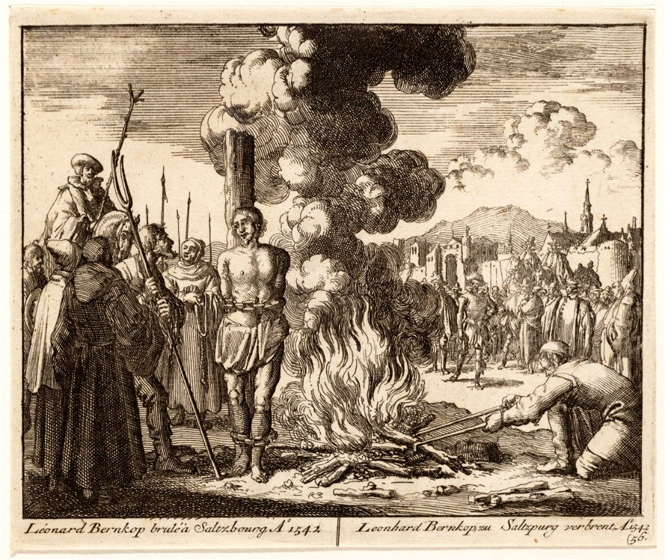 Leonhard Bernkop te Salzburg langzaam verbrand, objectnr A 41899