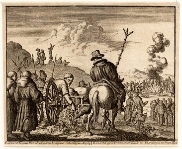 Leonhard Keyser te Schardingen op een wagen naar de brandstapel gevoerd, objectnr A 41894
