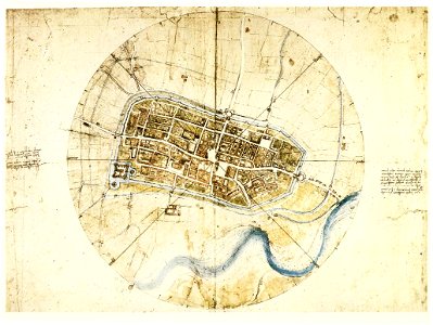 Leonardo da vinci, Town plan of Imola