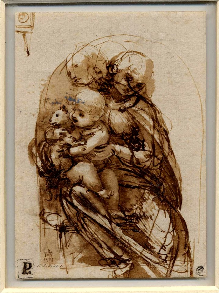 Leonardo da Vinci, Study for the Madonna of the Cat (verso)