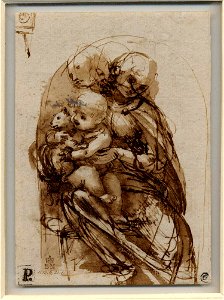 Leonardo da Vinci, Study for the Madonna of the Cat (verso)
