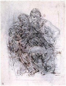 Leonardo da vinci, Study of St Anne, Mary and the Christ Child