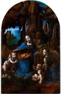 Leonardo da Vinci Virgin of the Rocks (National Gallery London). Free illustration for personal and commercial use.