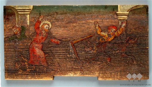 Leopold Layer - Kristus izžene menjalce denarja in prodajalce žrtvenih živali iz božjega templja