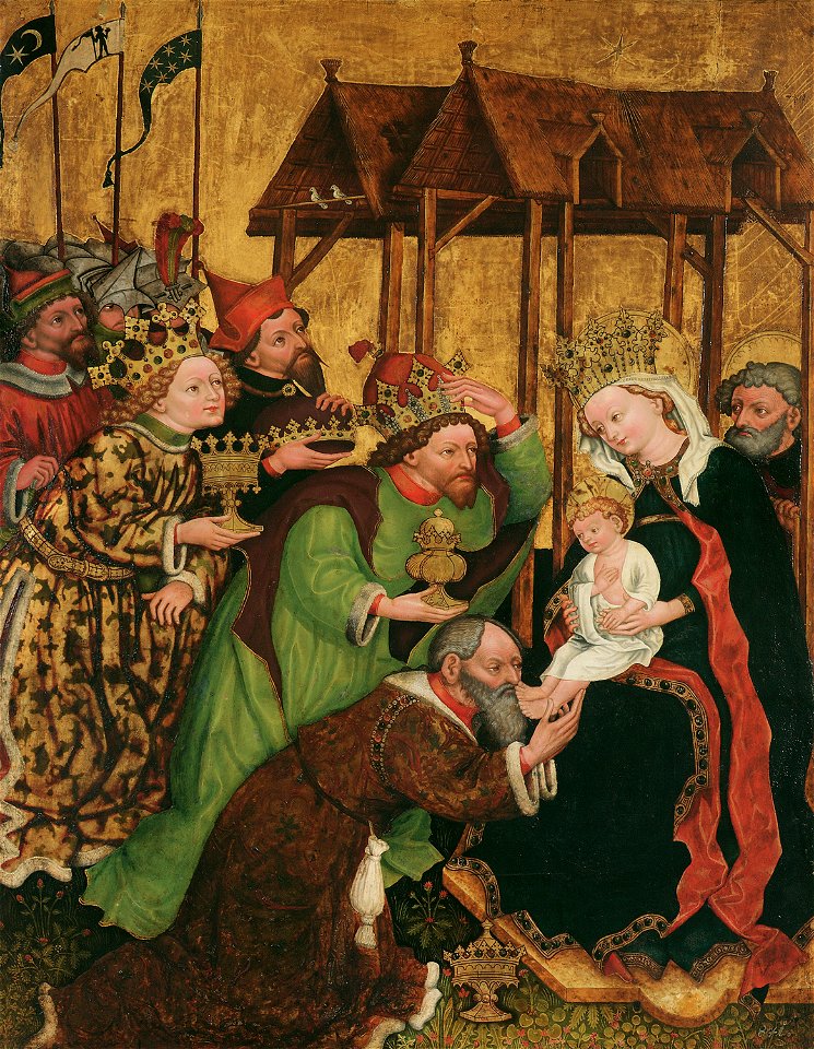 Leonhard von Brixen (Lienhart Scherhauff) - Anbetung der Heiligen Drei Könige (Innenseite), Erwählung Josephs und Vermählung Mariens (Außenseite) - 4920 - Kunsthistorisches Museum