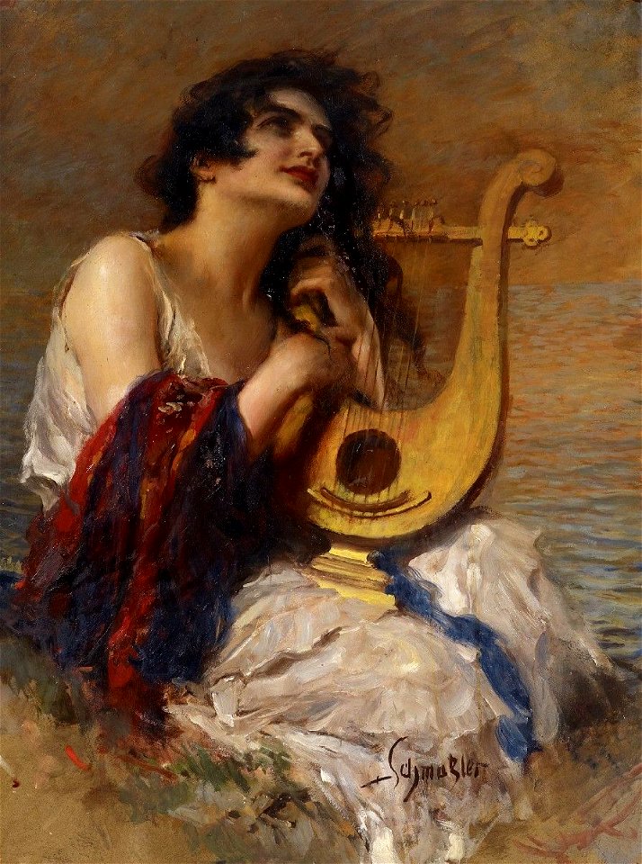 Leopold Schmutzler Mädchen mit Lyra