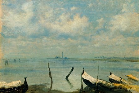 Leopold Carl Müller - Blick von Mestre auf Venedig (Lagunenlandschaft) - 4387 - Österreichische Galerie Belvedere