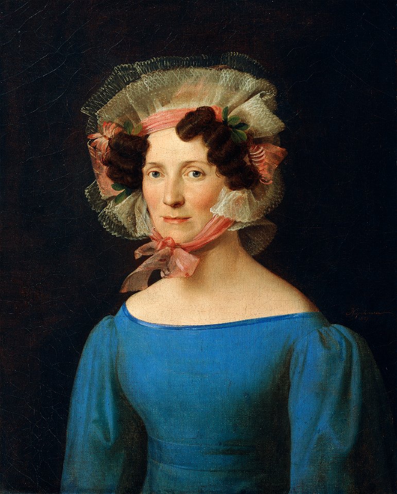 Leopold Kupelwieser - Dame in blauem Kleid - 2829 - Österreichische Galerie Belvedere
