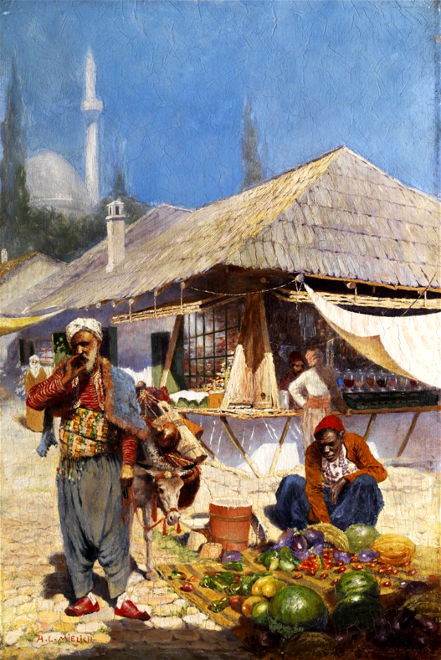 Leopold Alphonse Mielich Orientalische Marktszene