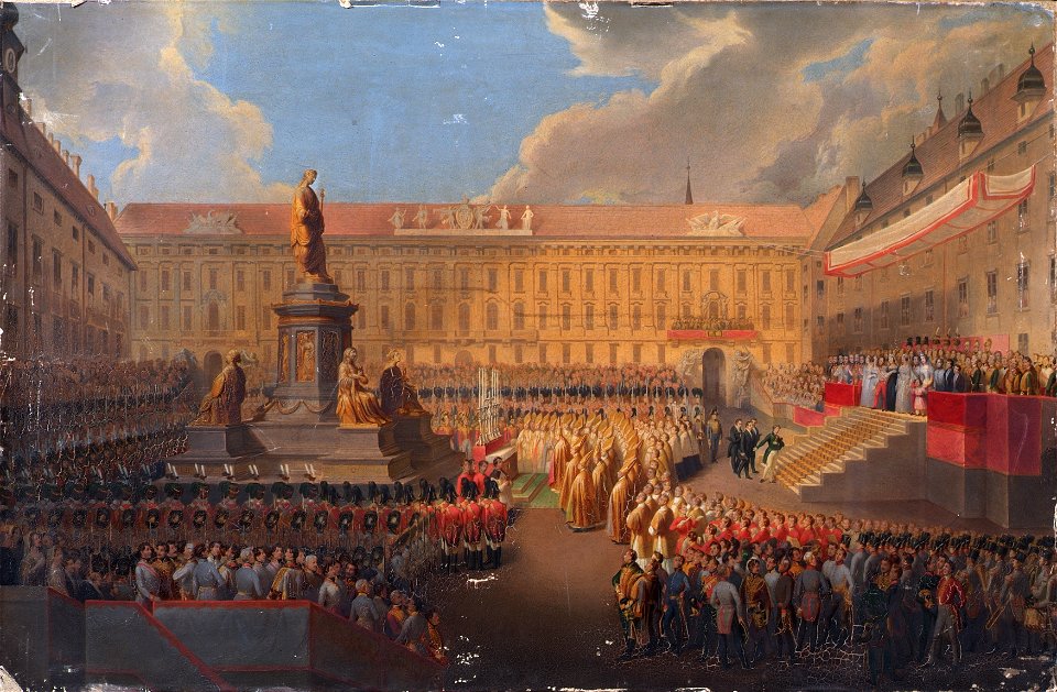Leopold Bucher - Enthüllung des Denkmals für Kaiser Franz I. von Österreich am 19. Juni 1846 auf dem Wiener Franzensplatz - 7839 - Kunsthistorisches Museum
