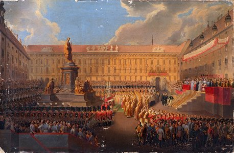 Leopold Bucher - Enthüllung des Denkmals für Kaiser Franz I. von Österreich am 19. Juni 1846 auf dem Wiener Franzensplatz - 7839 - Kunsthistorisches Museum