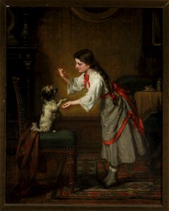 Leopold Löffler - Girl with a dog - MP 2132 MNW - National Museum in Warsaw