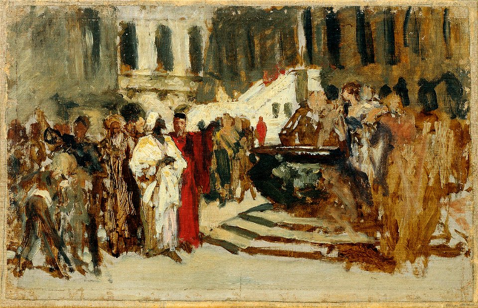Leopold Carl Müller - Skizze zum Gemälde Arabische Kaufleute in Venedig - 5240 - Österreichische Galerie Belvedere