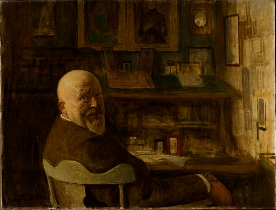 Leopold Kalckreuth - Portrait of a man at the desk - M.Ob.1785 - National Museum in Warsaw