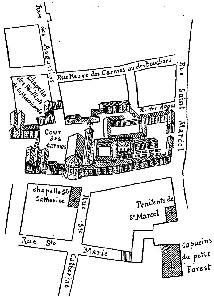 Les anciens couvents de Lyon - 201 - Plan Carmes
