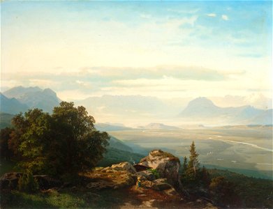 Leopold von Kalckreuth - Eine Mutter mit Kind in einer italienischen Landschaft (1885)