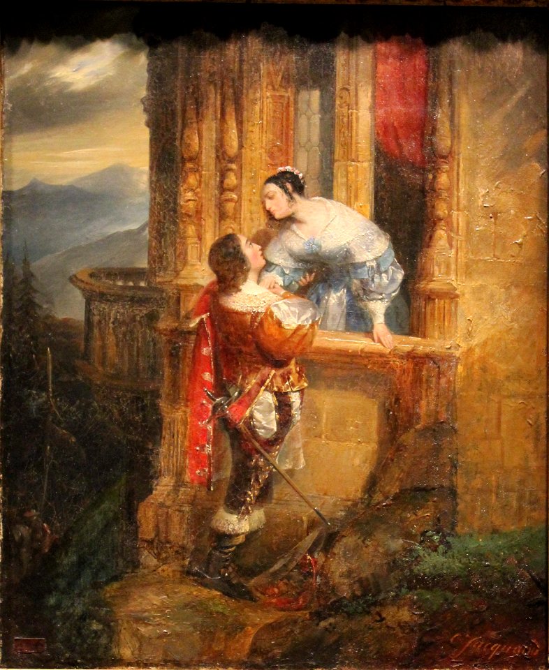 Les adieux de Cinq-Mars à Marie d'Entraigues ou le Baiser du départ by Claudius Jacquand