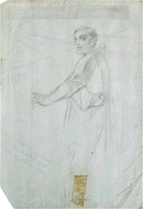 Leroy P. - Graphite - Etude pour les pèlerins d’Emmaüs - ~34.2x23cm