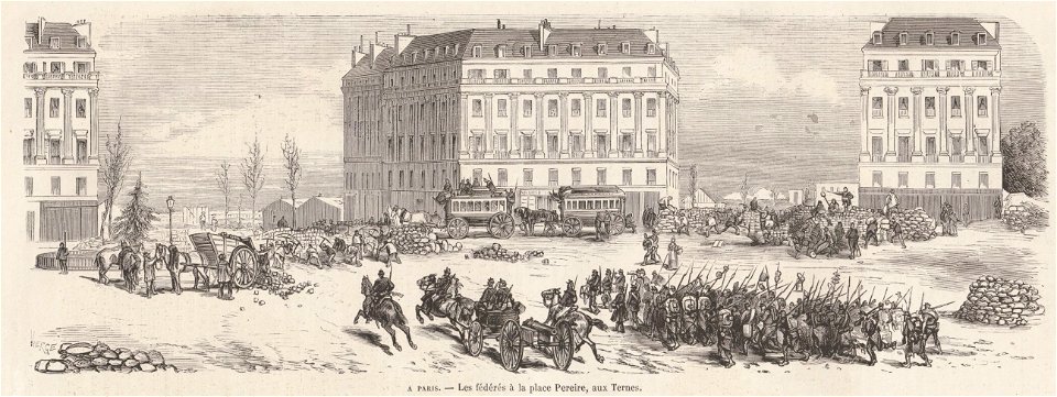 Les fédérés à la place Pereire, aux Ternes, de Vierge