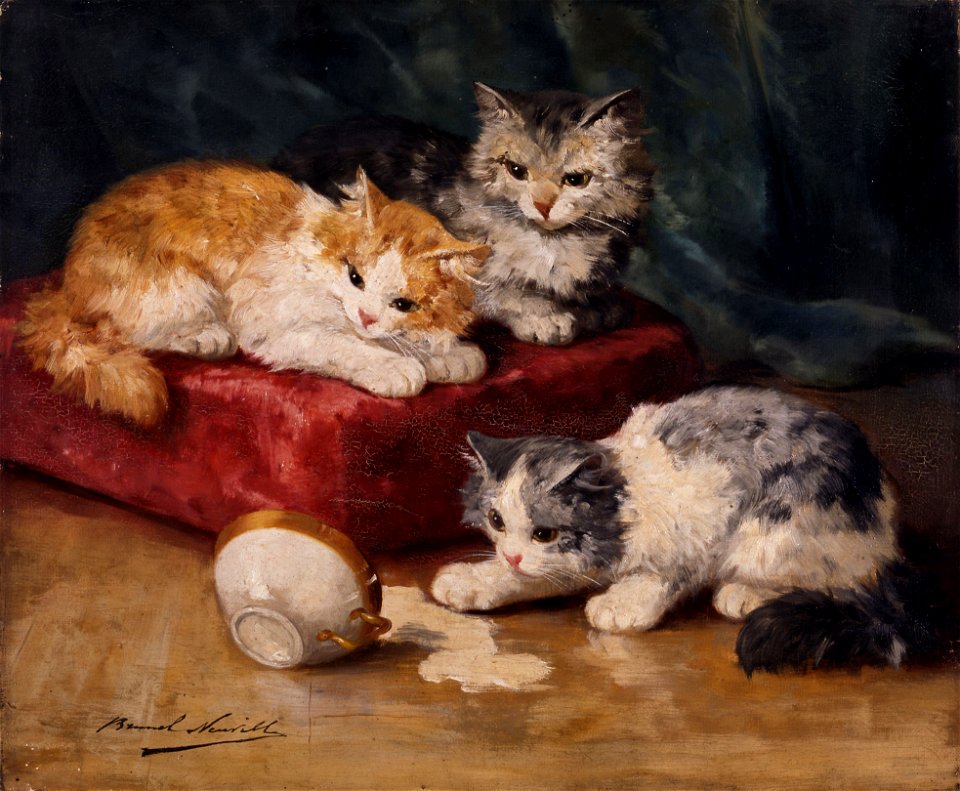 Les chats - Alfred Arthur Brunel-Neuville - musée d'art et d'histoire de Saint-Brieuc, DOC 94b