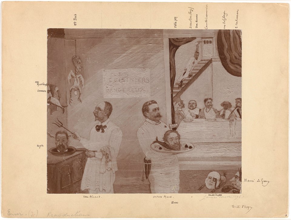 Les cuisiniers dangereux , print by James Ensor, 1896, Prints Department, Royal Library of Belgium, S. II 83197