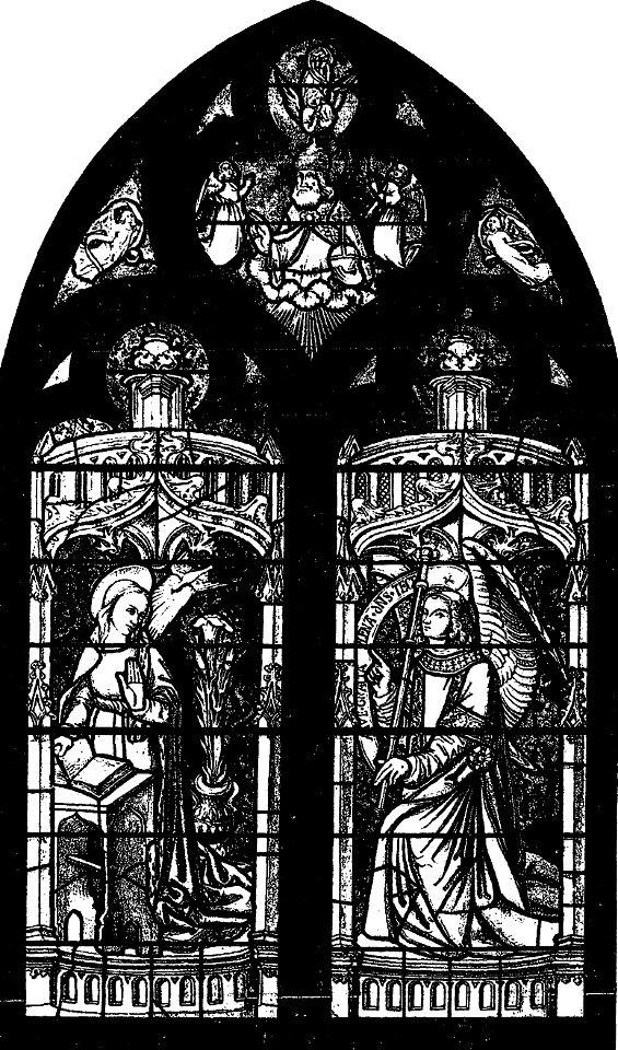 Les vitraux du Moyen âge et de la Renaissance dans la région lyonnaise - 83 - Vitrail Saint-Romain Annonciation