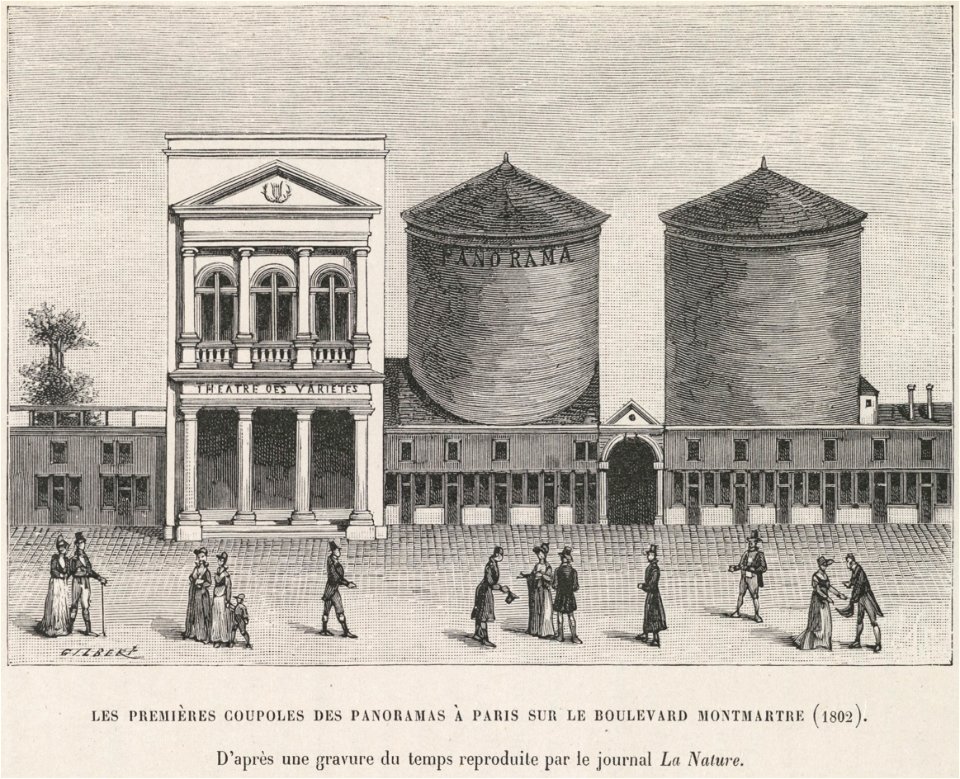 Les premières coupoles des panoramas à Paris sur le boulevard Montmartre, 1802 B