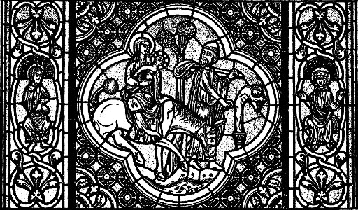 Les vitraux du Moyen âge et de la Renaissance dans la région lyonnaise - 046-1 - Cathédrale, la fuite en Égypte