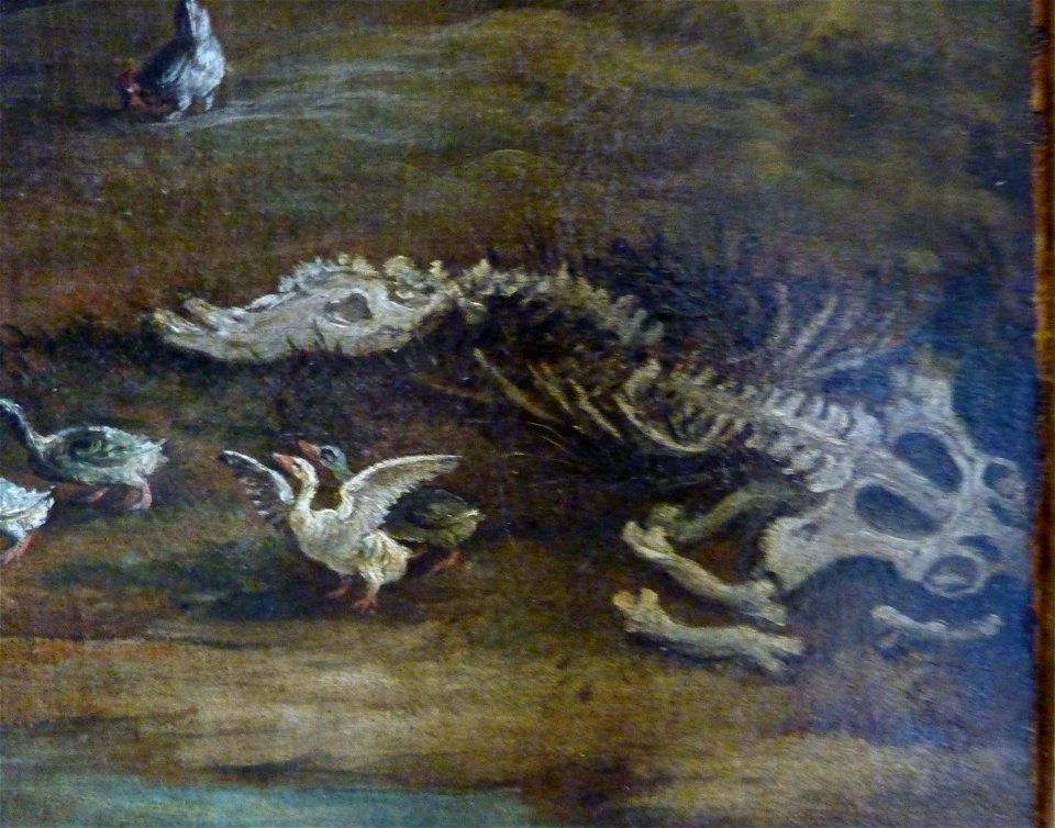 Les pèlerins d'Emmaüs by Paul Bril - bones detail