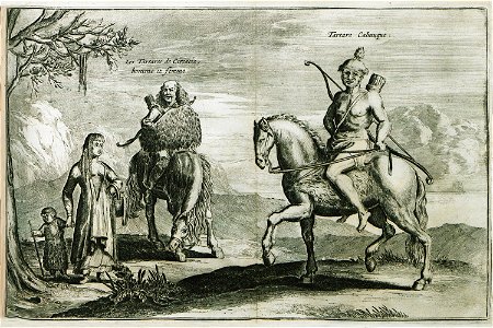 Les Tartares de Circacie, homme et femme Tartare Calmuque - Struys Jan Janszoon - 1681