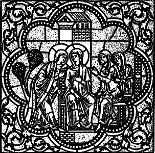 Les vitraux du Moyen âge et de la Renaissance dans la région lyonnaise - 051-1 - Cathédrale, Marthe retourne auprès de Marie