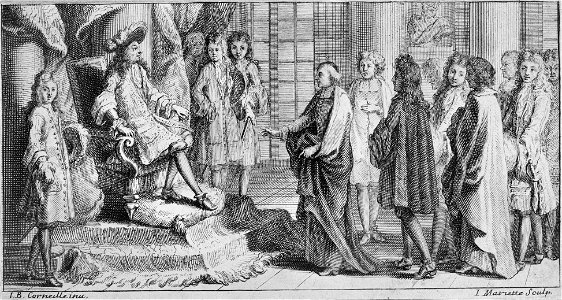 Les membres de l'Académie venant offrir au Roi le Dictionnaire de l'Académie