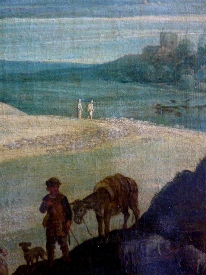 Les pèlerins d'Emmaüs by Paul Bril - background walker detail