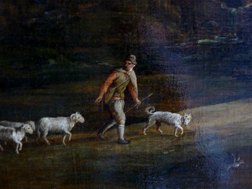 Les pèlerins d'Emmaüs by Paul Bril - right shepherds detail
