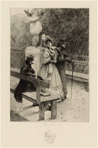 Les Misérables - François Flameng - La bataille commence (Jean Valjean, Cosette et Marius)