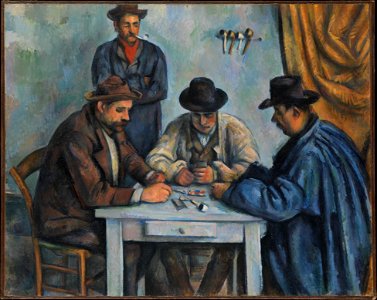 Les Joueurs de cartes, par Paul Cézanne, Metropolitan Museum of Art. Free illustration for personal and commercial use.